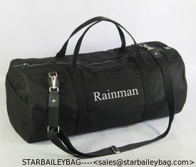 China Black Canvas Gym Bag for traveling in large size, OEM GYM bag making supplier
