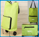 Lightweight Foldable Shopping Trolley Bag with handles and Plastic wheels - Low Price For Promotional Marketing