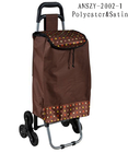 STB 6 Wheels Trolley Shopping Bag Easy For Stair Climber, Zipper Pockets Back Side