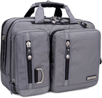 STB Gussi Nylon Multi-Functional Laptop Shoulder Messenger Briefcase Bag Converted To Backpack-15.6" grey color