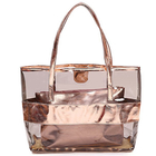 Clear PVC Beach Totes Bag Sets Top Handle Handbag-Zipper Purses Wallets Women 2pcs In 1 Hand Bag Set