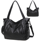 Women Shoulder Bags PU Leather Sling Tote Handbag Braided Woven Handle Black From China Supplier